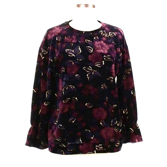Ruff Hewn Velour Floral Top - Picture 1 of 9